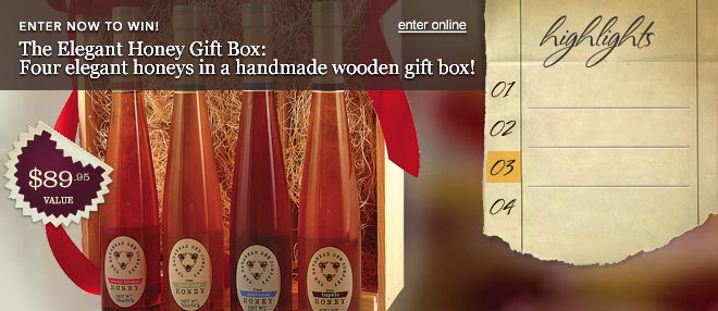 Enter to win Avanti Savoia's Elegant Honey Sweepstakes!