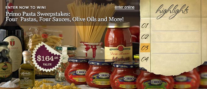 Enter to win Avanti Savoia's Primo Pasta Sweepstakes!